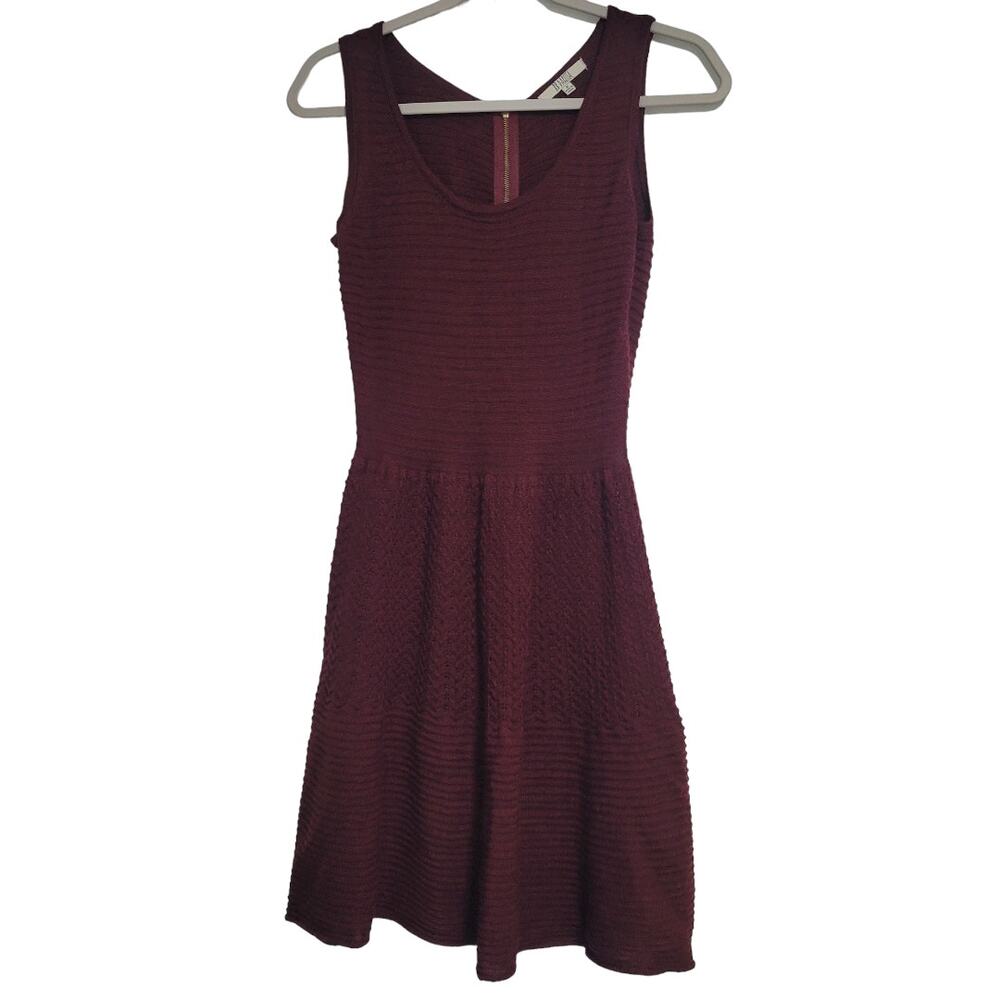 BB Dakota Adison Burgundy Sleeveless Textured Mini Dress Size Small